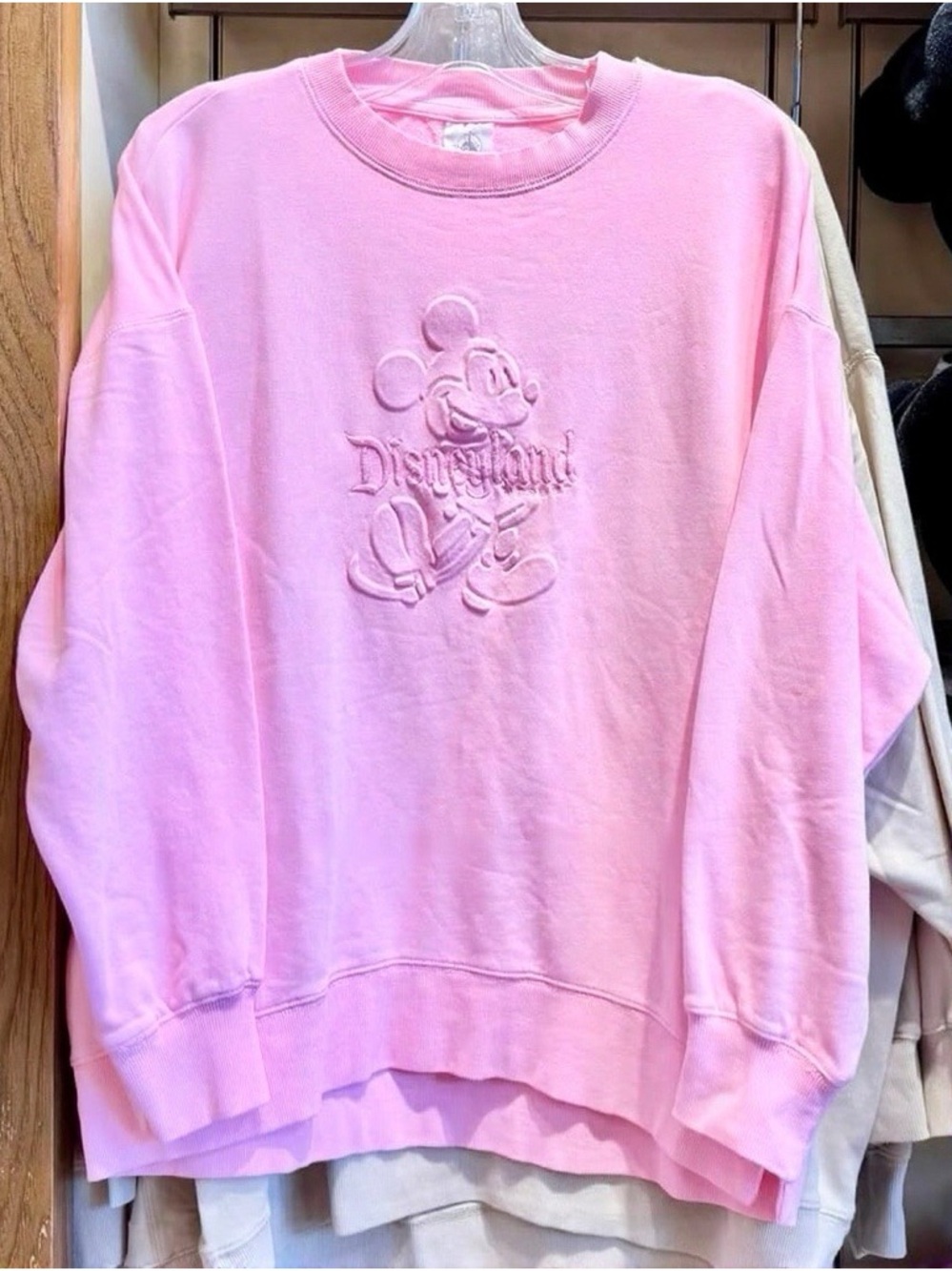 Disneyland Pink Embossed Mickey Sweatshirt Medium